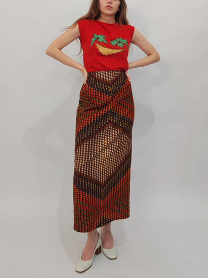 '70s Optical Longuette Skirt - Small def.