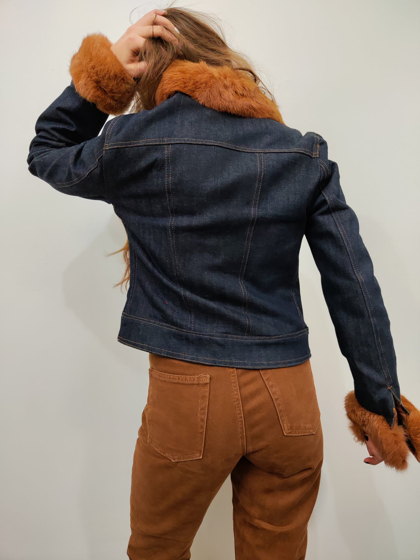 Vintage Fur Denim Trucker - Size S