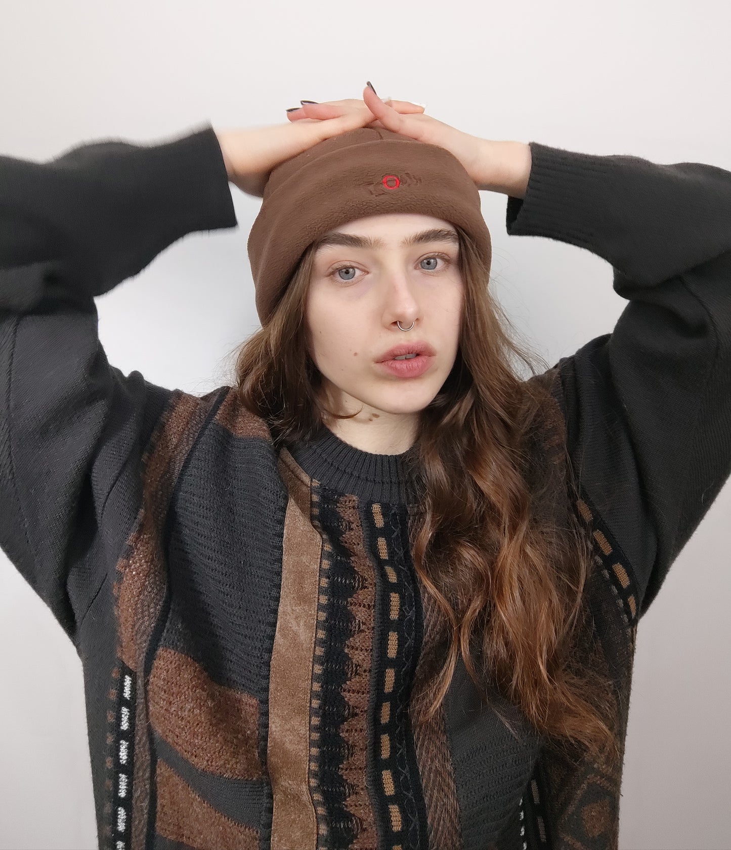 Brown Pile Beanie