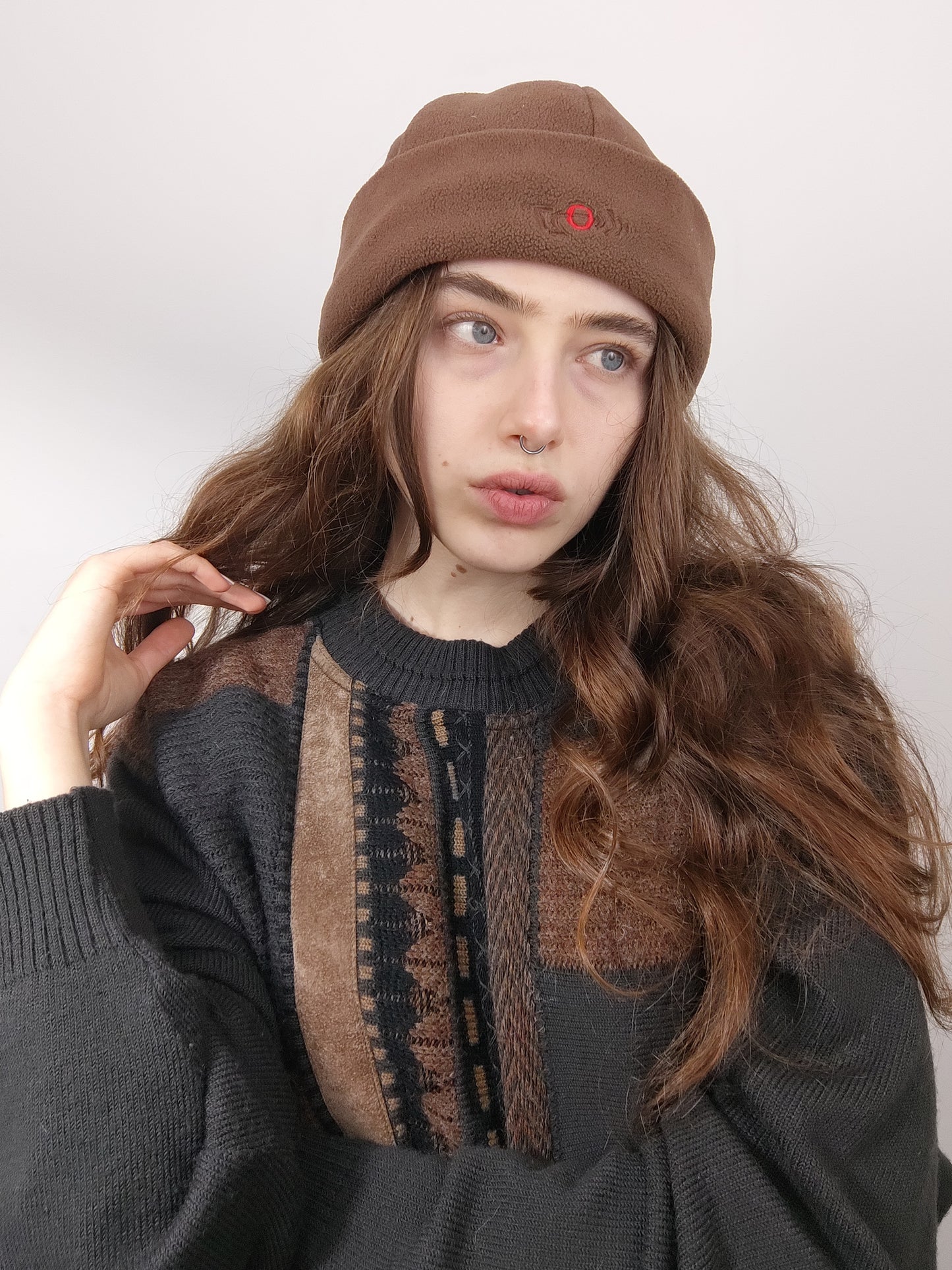 Brown Pile Beanie