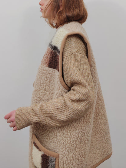 100% Wool Sherpa Oversized Gilet