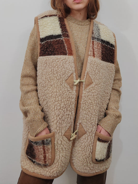 100% Wool Sherpa Oversized Gilet