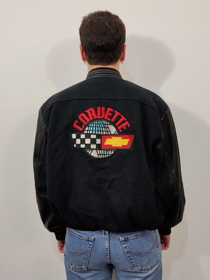 Vintage Wool And Leather Bomber