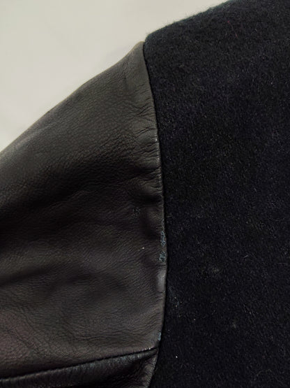 Vintage Wool And Leather Bomber