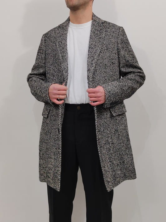 Bottega Martinese Black and White Coat - Size L