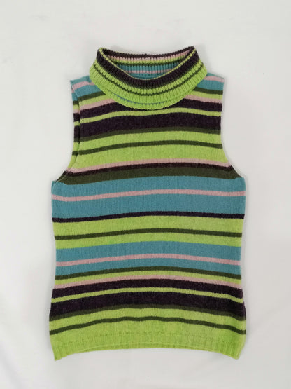 Vintage Striped Turtleneck Top